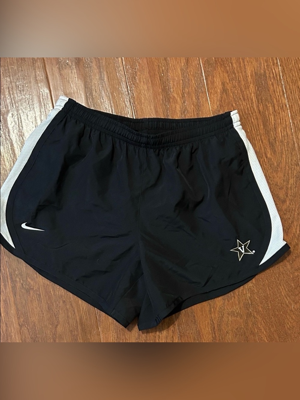 Nike Girls’ Black Tempo Shorts with White Side Panels, Vanderbilt University